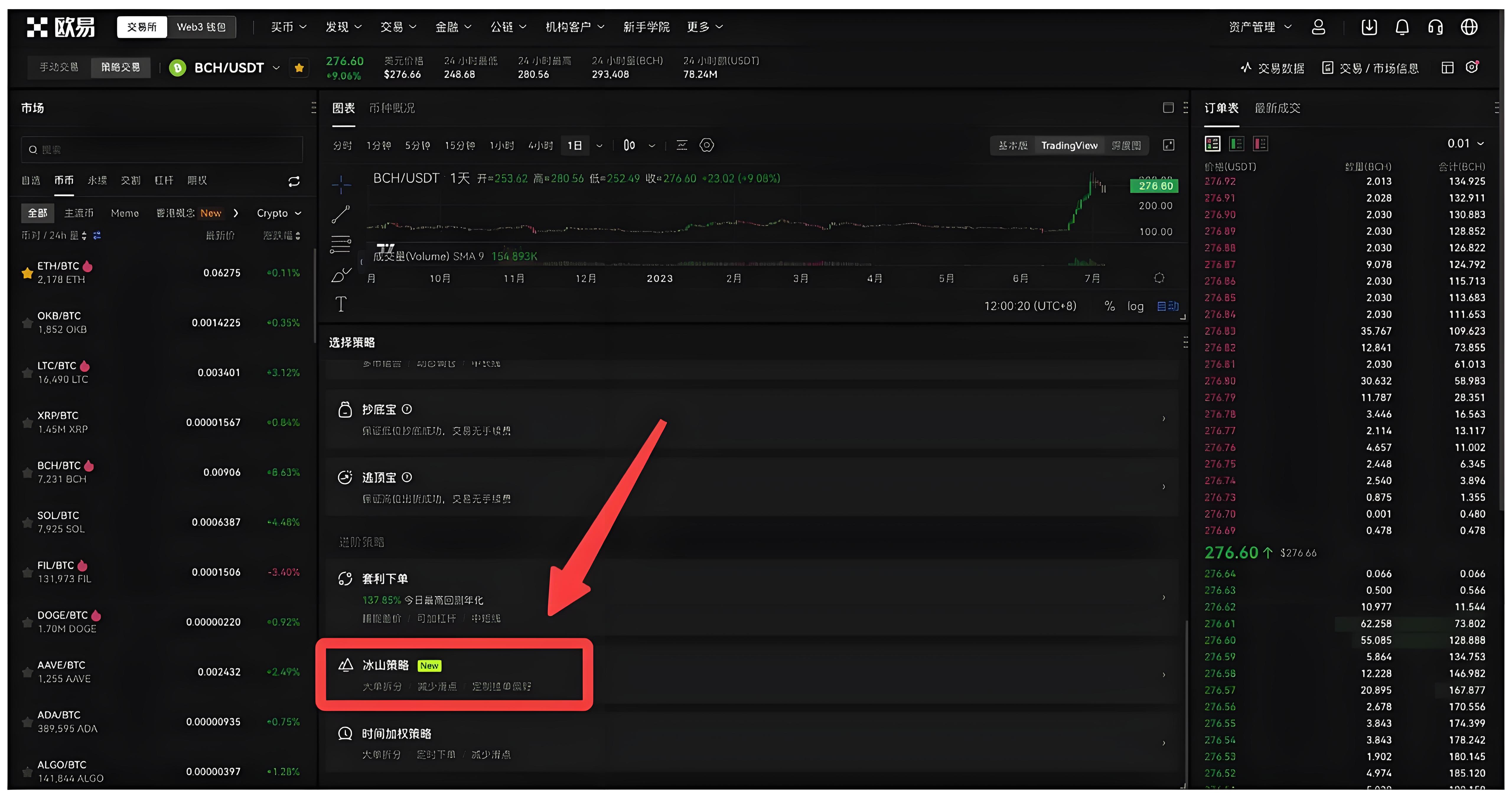 OKX的冰山策略有什么趋势？